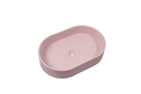 Ultra Modern Concrete Cement Wash Basin Counter Top Matte Pink Oval Basin