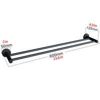 Luxurious Brushed Rose Gold Stainless Steel 304 Towel Rack Rail - Double Bar 600mm