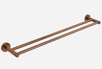 Luxurious Brushed Rose Gold Stainless Steel 304 Towel Rack Rail - Double Bar 800mm