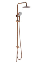 Brushed Rose Gold Copper Solid Stainless Steel 304 made shower set w diverter 200 mm head sprayer hand held head