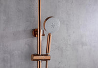 Brushed Rose Gold Copper Solid Stainless Steel 304 made shower set w diverter 200 mm head sprayer hand held head