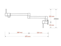 Brushed Gold Kitchen tap Wall Mounted Pot Filler Single Cold Water inlet