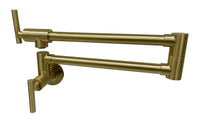 Brushed Gold Kitchen tap Wall Mounted Pot Filler Single Cold Water inlet