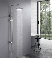 Brushed Nickel Solid Stainless Steel 304 made shower set w diverter 200 mm head sprayer hand held head Suit Outdoor