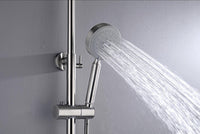 Brushed Nickel Solid Stainless Steel 304 made shower set w diverter 200 mm head sprayer hand held head Suit Outdoor
