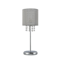 Emilia Table Lamp with Acrylic Drops - Grey Shade