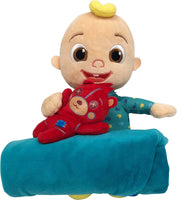CoCoMelon Plush Blanket Comforter Kids Children w/ Toy - Blue (51x51cm)