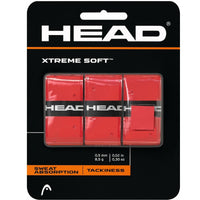 Pack of 3 HEAD XtremeSoft Overgrip Tennis Squash Over Grip Super Tacky Anti-Slip - Red