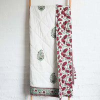 Kolka Kaner Coverlet Bedspread Quilt Bed Doona - Ruby (Queen 210cm x 210cm Size)
