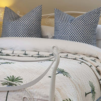 Kolka Indigo Quilted Euro Cushion Cover Sham Pillow Case Decorative - Blue