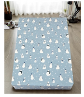 Queen Luxury 100% Cotton Flannelette Fitted Bed Sheet Authentic Flannel - Snowman