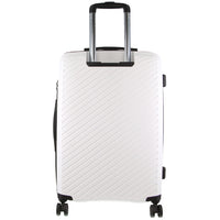 Pierre Cardin Inspired Milleni Checked Luggage Bag Travel Carry On Suitcase 65cm (82.5L) - White