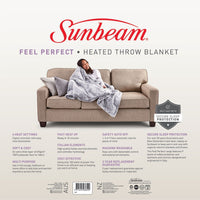Sunbeam Heated Throw Blanket Electric Soft Fur Fleece Winter Warm Snug Caravan