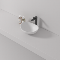 Curved Top Edge Basin Cast stone - Solid Surface Basin 420mm