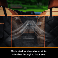 iBuddy Dog Seat Cover Car Hammock w/ Mesh Window & Dog Seat Belt