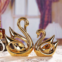 Swan Couple Ceramic Statue Wedding Gift J21G