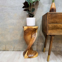 Heart-Shape Twisted Stool Raintree Wood Side Table/Corner Table/Bar stool