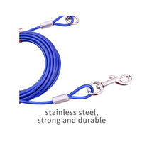 5M Dog Tie Out Cable Leash Lead Tangle Free Outdoor Yard Walking Runing