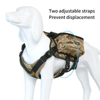 Ondoing Dog Backpack Harness Pet Carrier Saddle Bag Reflective Adjustable Outdoor Hiking-L-Camo Blue