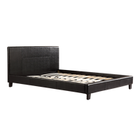 Queen PU Leather Bed Frame Black
