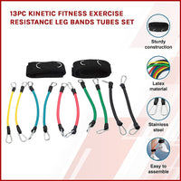 13PC Kinetic Fitness Exercise Resistance Leg Bands Tubes Set