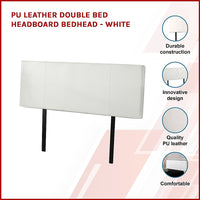 PU Leather Double Bed Headboard Bedhead - White