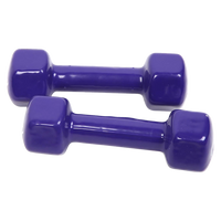 2kg Dumbbells Pair PVC Hand Weights Rubber Coated