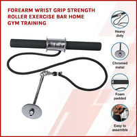 Forearm Wrist Grip Strength Roller Exercise Bar Home Gym Training