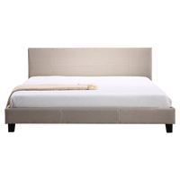 King Linen Fabric Bed Frame Beige