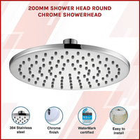 200mm Shower Head Round Chrome Showerhead