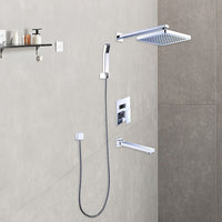 8" Rain Shower Head Straight Wall Arm Mixer Set Wall Bath Spout Outlet Tap