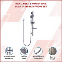 Hand Held Shower Rail Soap Dish Bathroom Set