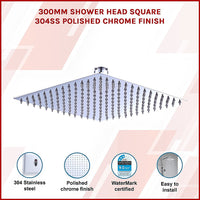 300mm Shower Head Square 304SS Polished Chrome Finish