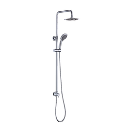 WELS 8" Rain Shower Head Set Rounded Dual Heads Faucet High Pressure Hand Held