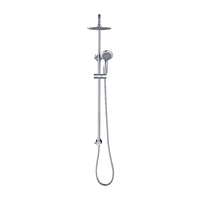 WELS 8" Rain Shower Head Set Rounded Dual Heads Faucet High Pressure Hand Held