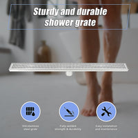 800mm Bathroom Shower Stainless Steel Grate Drain w/Centre outlet Floor Waste
