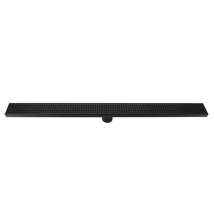 900mm Bathroom Shower Black Grate Drain w/Centre outlet Floor Waste Square Pattern