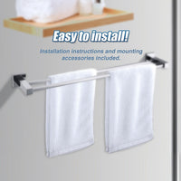 Double Classic Chrome Towel Bar Rail Bathroom