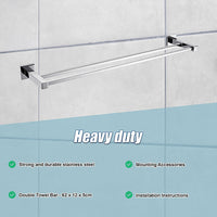 Double Classic Chrome Towel Bar Rail Bathroom