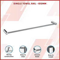Single Towel Rail - 615mm