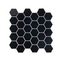 Tiles 3D Peel and Stick Wall Tile Hexagonal Mosaic Black 10 Sheets