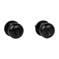 Door Handle Set Key Lock Function Round Black