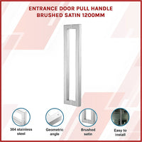 Entrance Door Pull Handle Brushed satin 1200mm