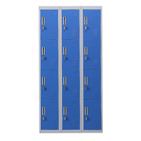 12-Door Locker for Office Gym Shed School Home Storage - Padlock-operated