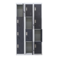 12-Door Locker for Office Gym Shed School Home Storage - Standard Lock with Keys