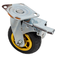 Castor Wheels 4 x 6" 150mm Swivel Silent Caster 2 Brakes 800KG