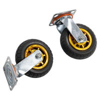 Castor Wheels 4 x 6" 150mm Swivel Silent Caster 2 Brakes 800KG