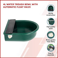 4L Water Trough Bowl with Automatic Float Valve