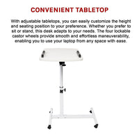 Laptop Desk Portable Mobile Computer Table Stand Adjustable Bed Study