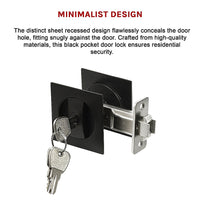 2x Contemporary Entry Square Pocket Door Hardware with Key